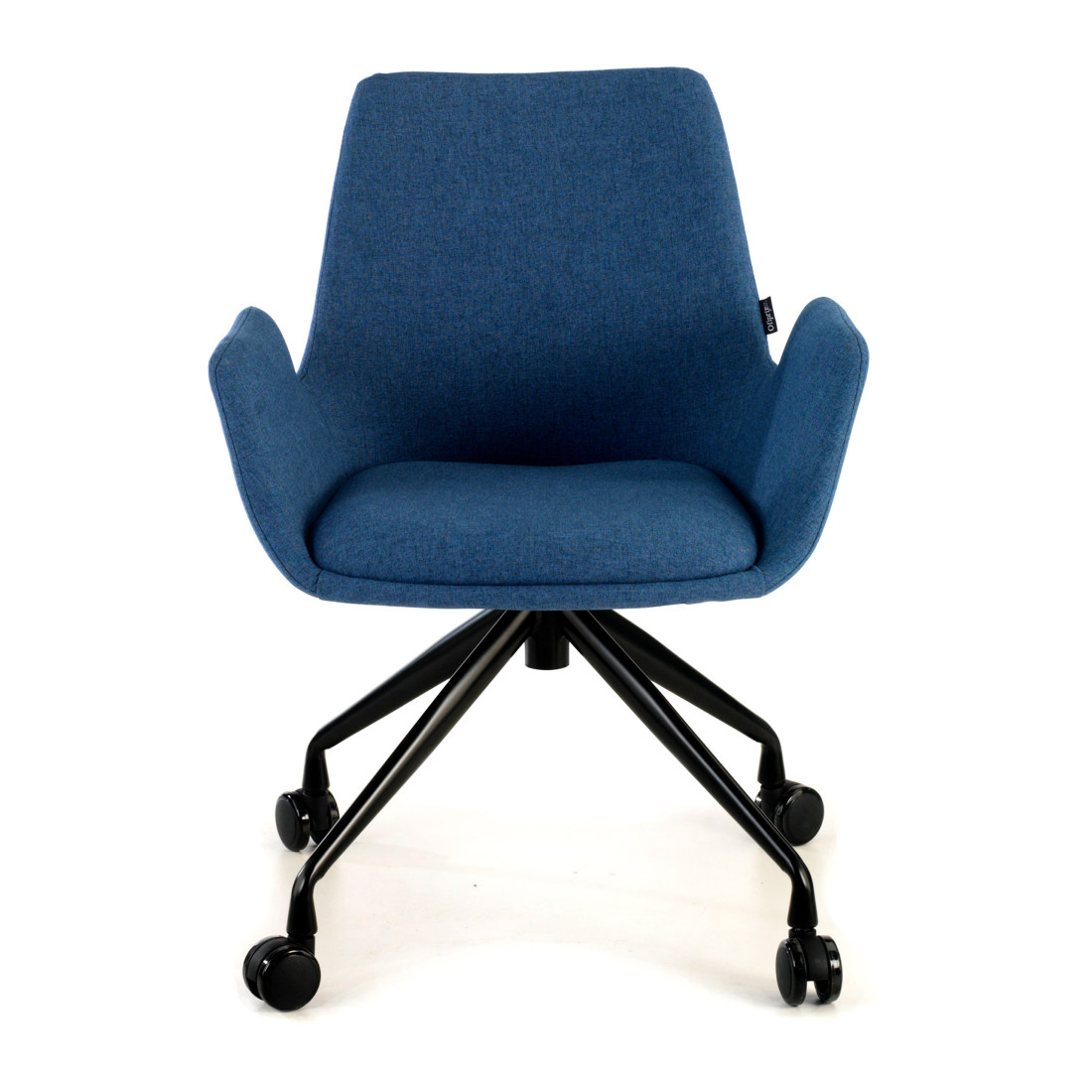 silla confidente azul elodie giratoria con ruedas tela 3