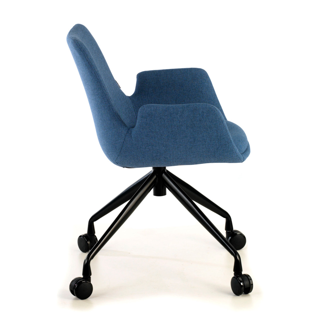 silla confidente azul elodie giratoria con ruedas tela 6