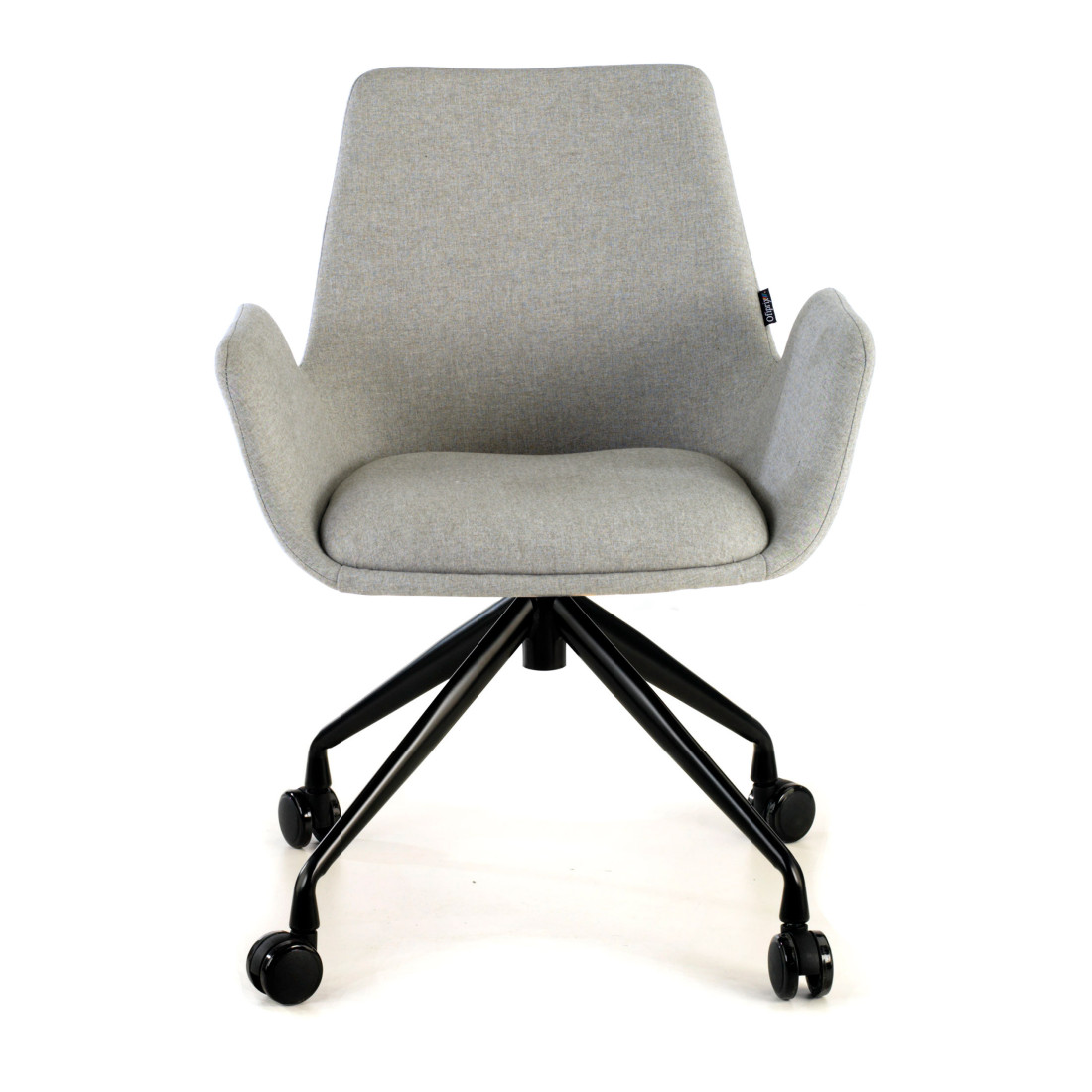 silla confidente gris elodie giratoria con ruedas tela 3