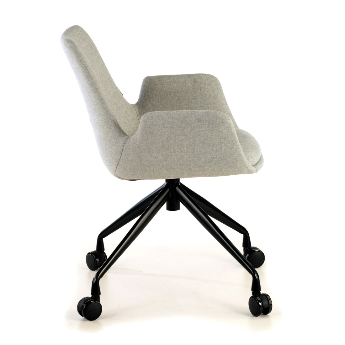silla confidente gris elodie giratoria con ruedas tela 6