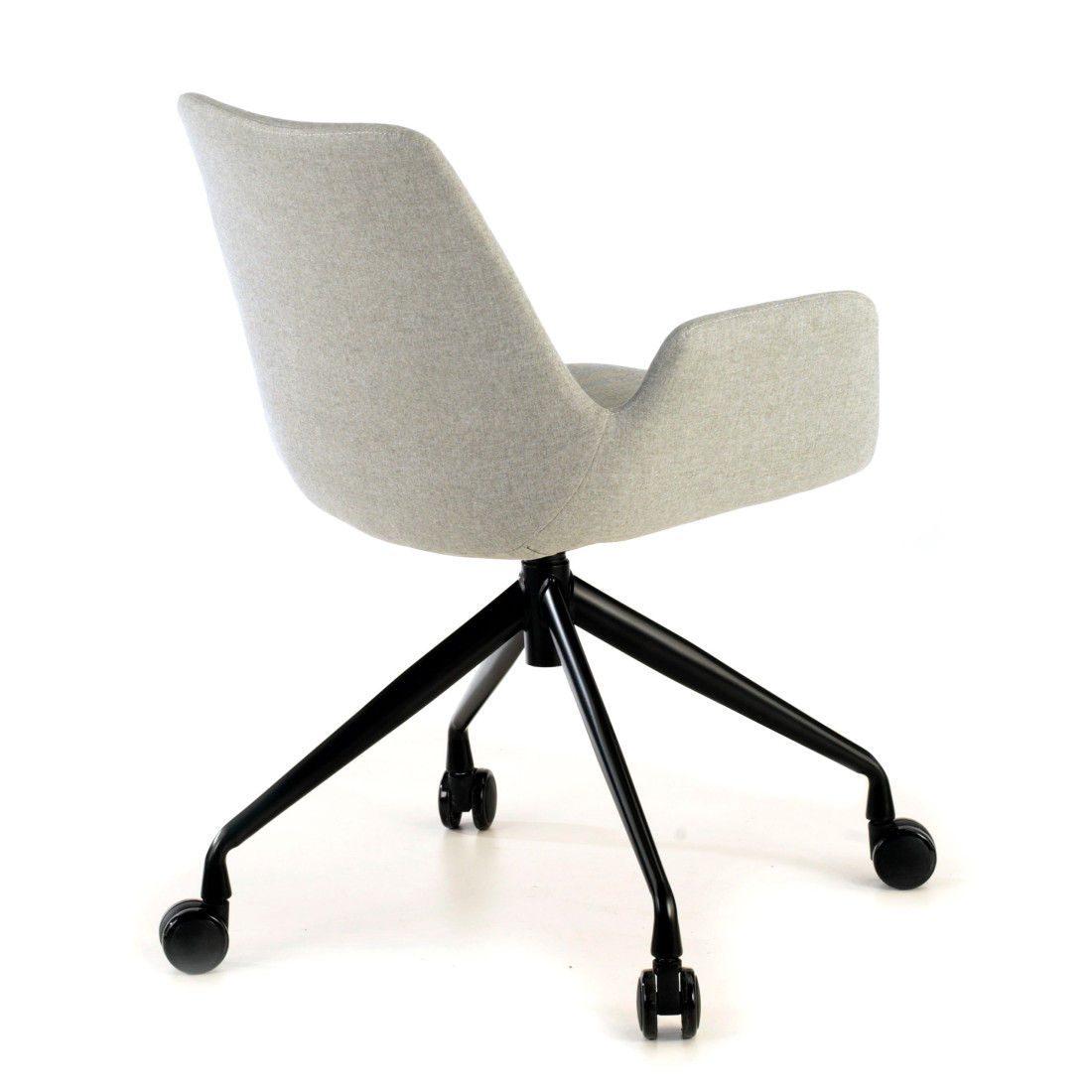 silla confidente gris elodie giratoria con ruedas tela 7