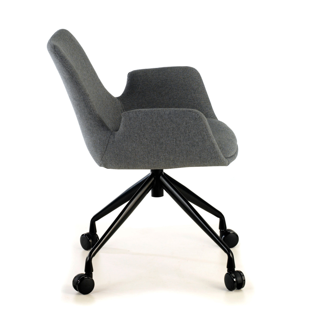 silla confidente antracita elodie giratoria con ruedas tela 6