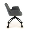 silla confidente antracita elodie giratoria con ruedas tela 6