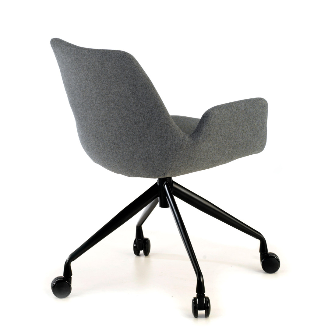 silla confidente antracita elodie giratoria con ruedas tela 5