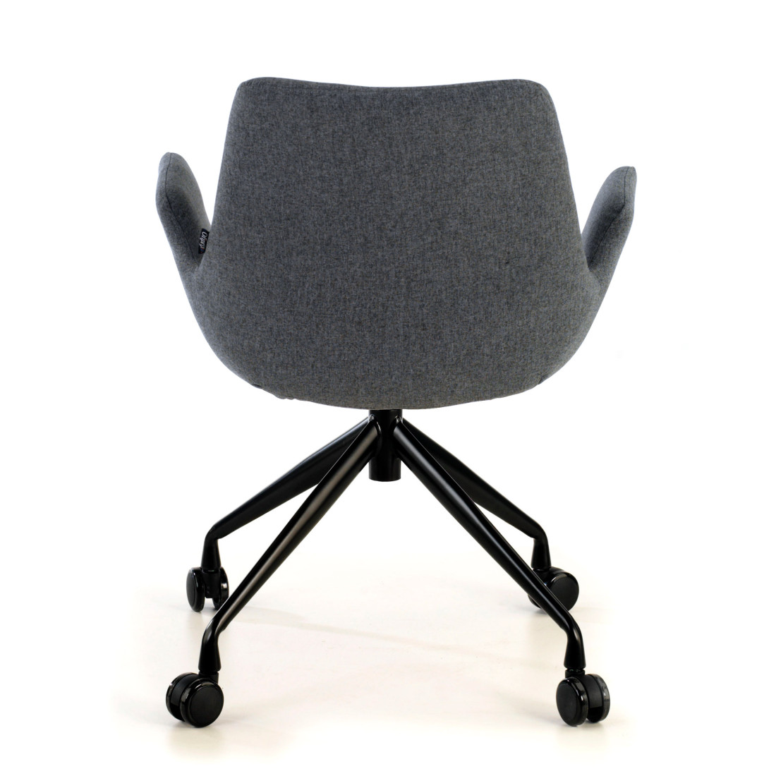 silla confidente antracita elodie giratoria con ruedas tela 7