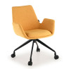 Silla Giratoria Elodie, estructura con ruedas - Amarillo