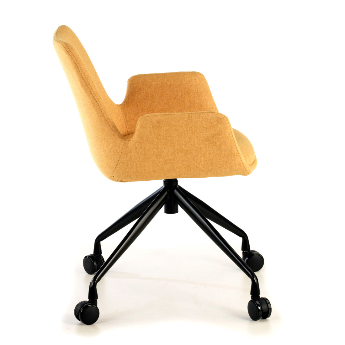 silla confidente amarillo elodie giratoria con ruedas tela 7
