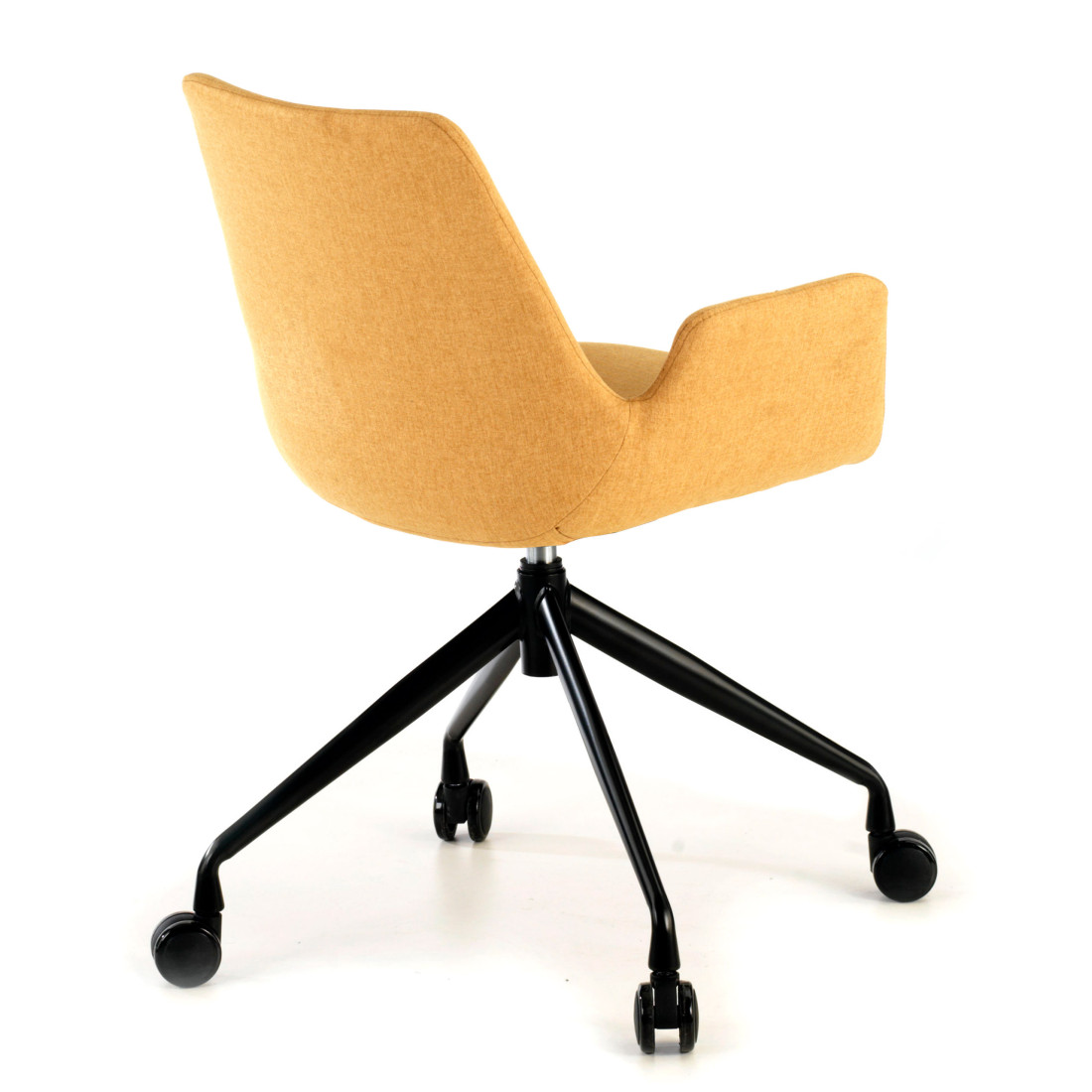 silla confidente amarillo elodie giratoria con ruedas tela 6