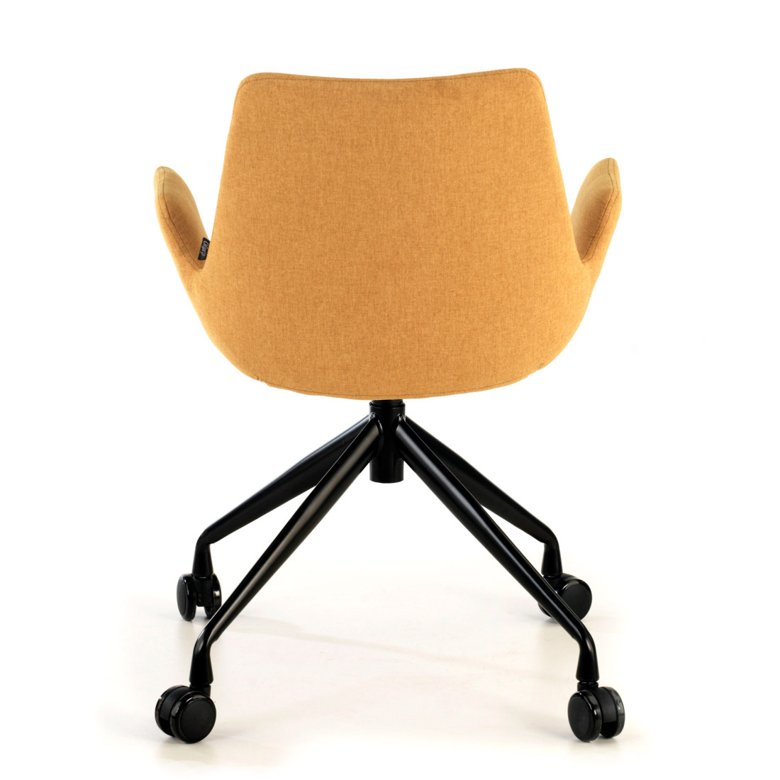 silla confidente amarillo elodie giratoria con ruedas tela 8