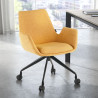 silla confidente amarillo elodie giratoria con ruedas tela 2