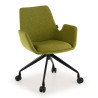 Silla Giratoria Elodie, estructura con ruedas - VERDE