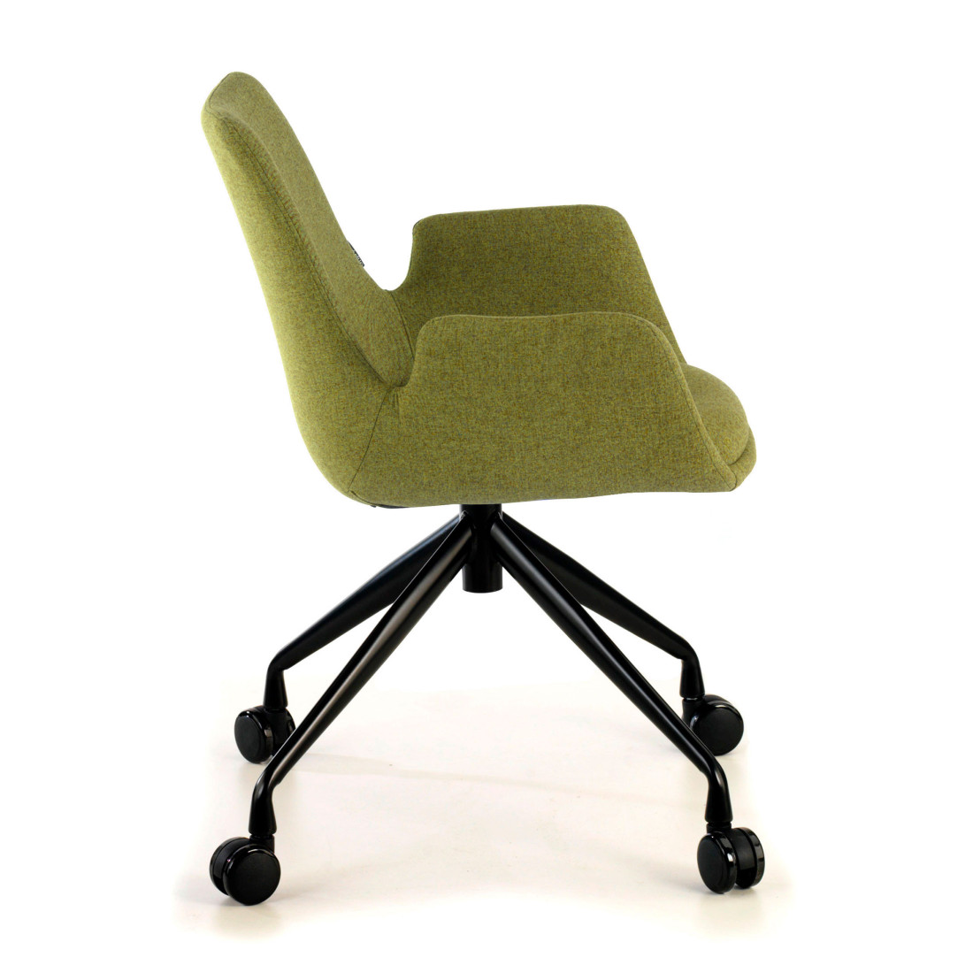 silla confidente verde elodie giratoria con ruedas tela 5