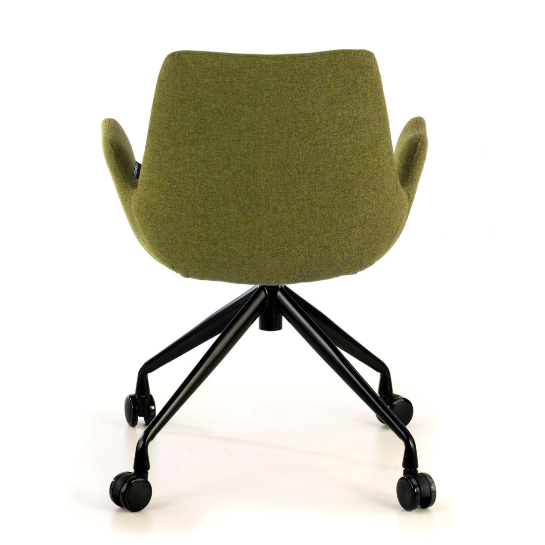 silla confidente verde elodie giratoria con ruedas tela 6