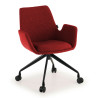 Silla Giratoria Elodie, estructura con ruedas - ROJO