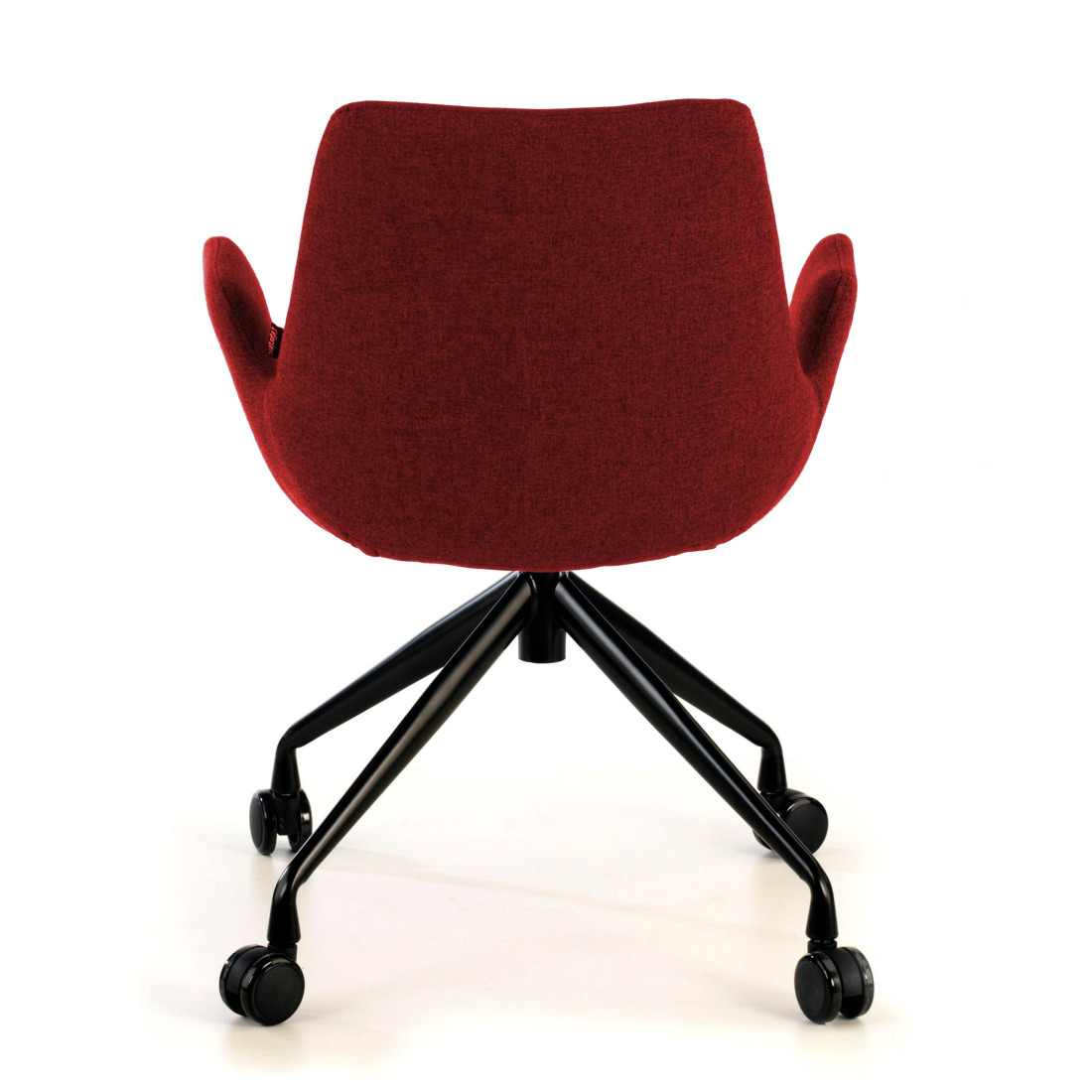 silla confidente rojo elodie giratoria con ruedas tela 6