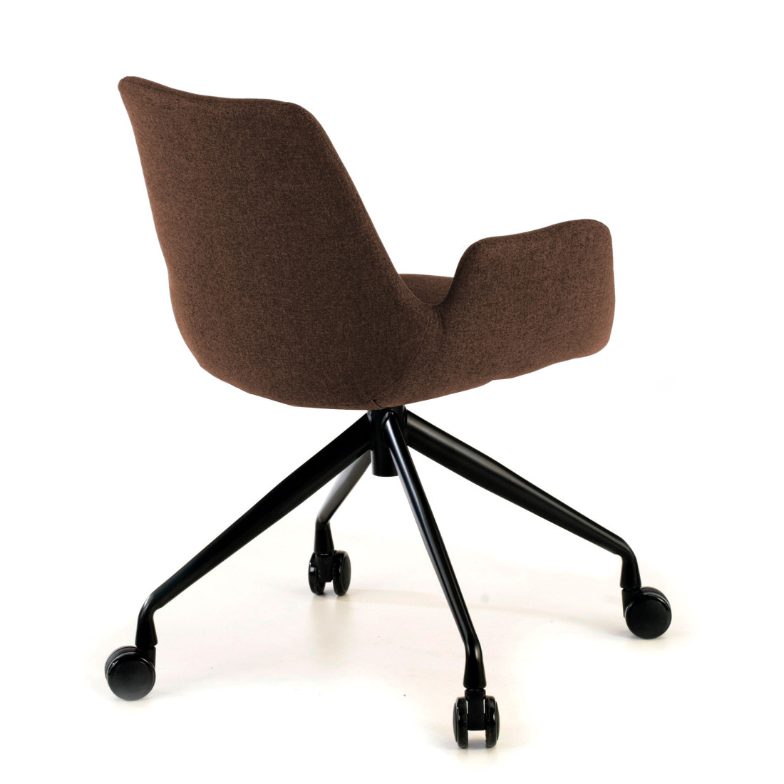 silla confidente marron elodie giratoria con ruedas tela 4