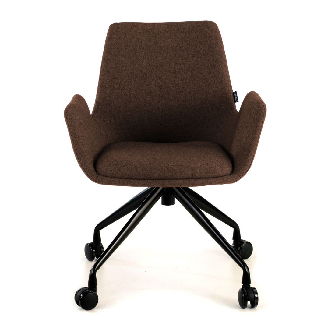 silla confidente marron elodie giratoria con ruedas tela 3