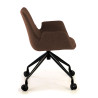 silla confidente marron elodie giratoria con ruedas tela 5
