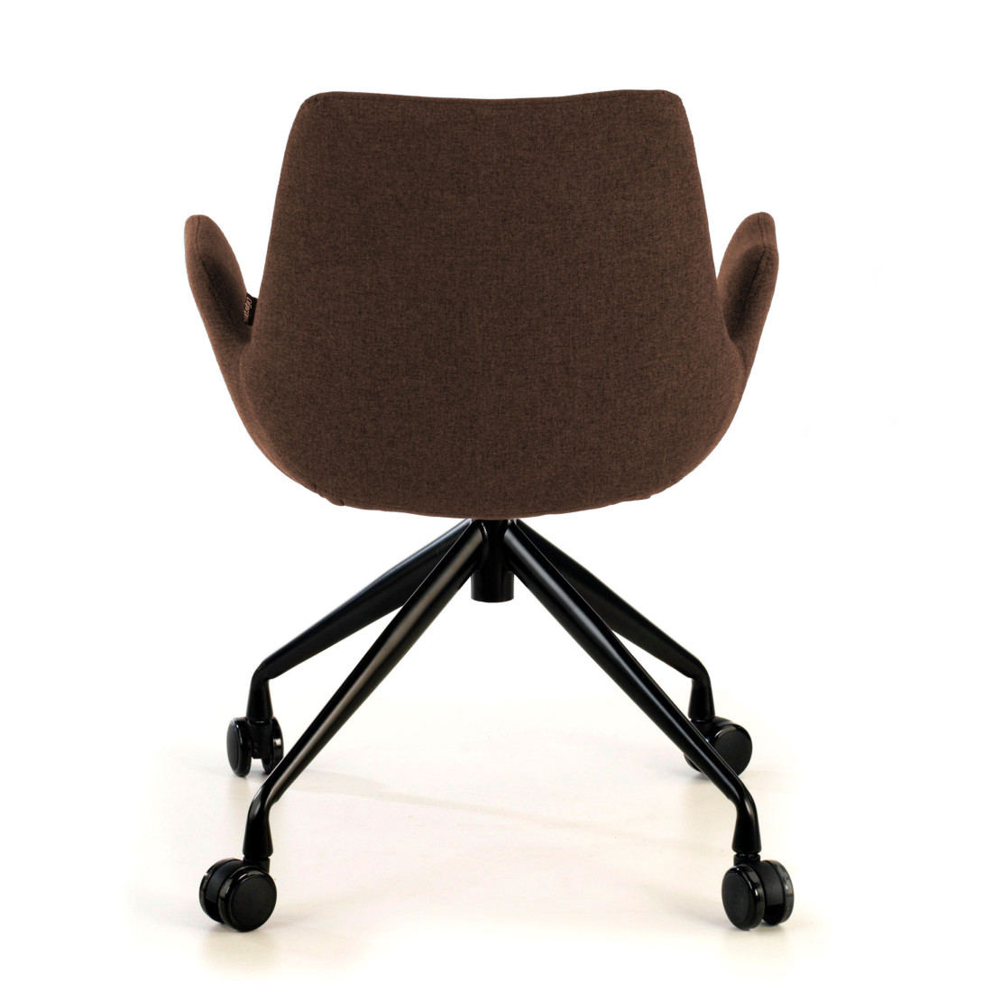 silla confidente marron elodie giratoria con ruedas tela 6
