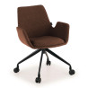 Silla Giratoria Elodie, estructura con ruedas - Marron