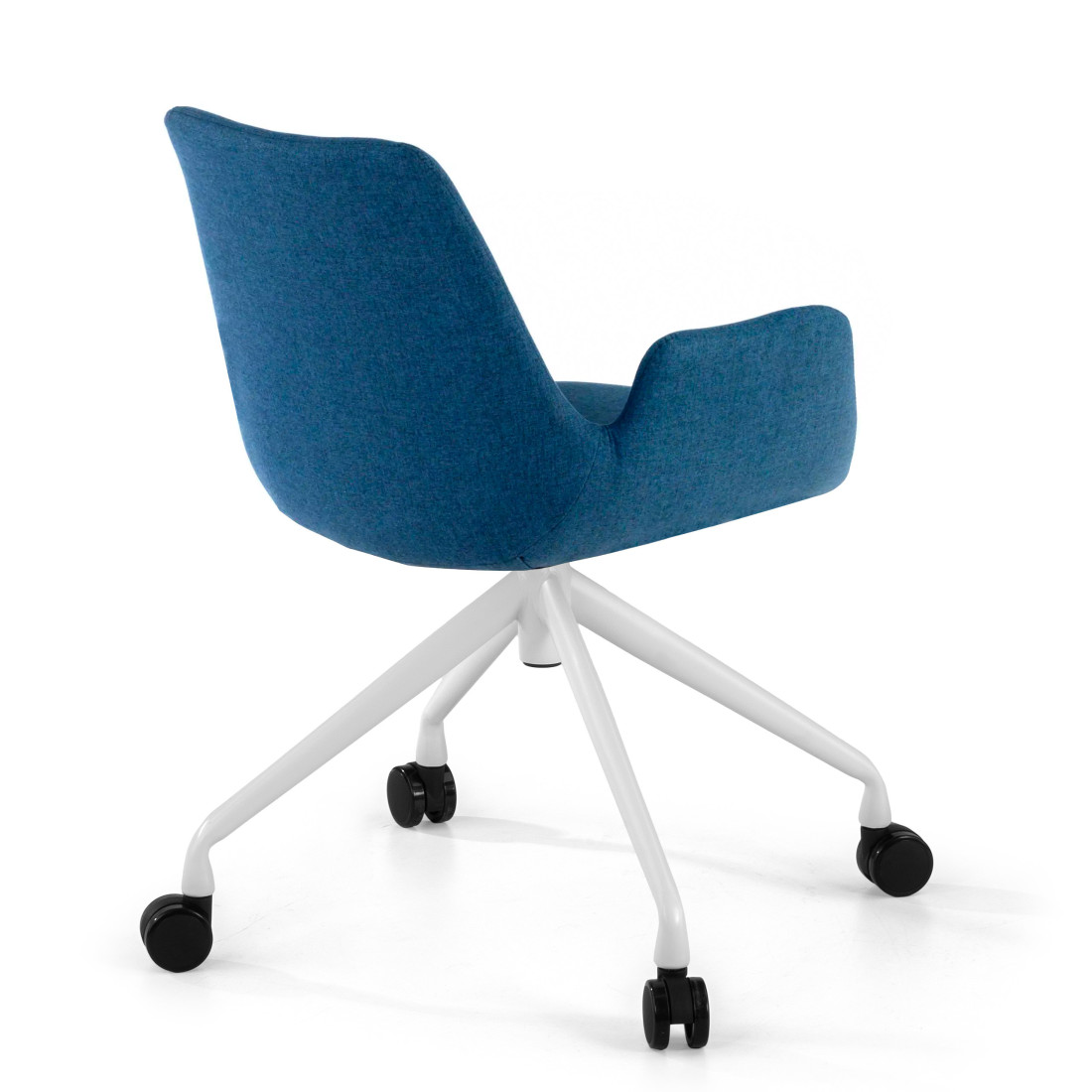 silla confidente azul elodie giratoria con ruedas tela 5