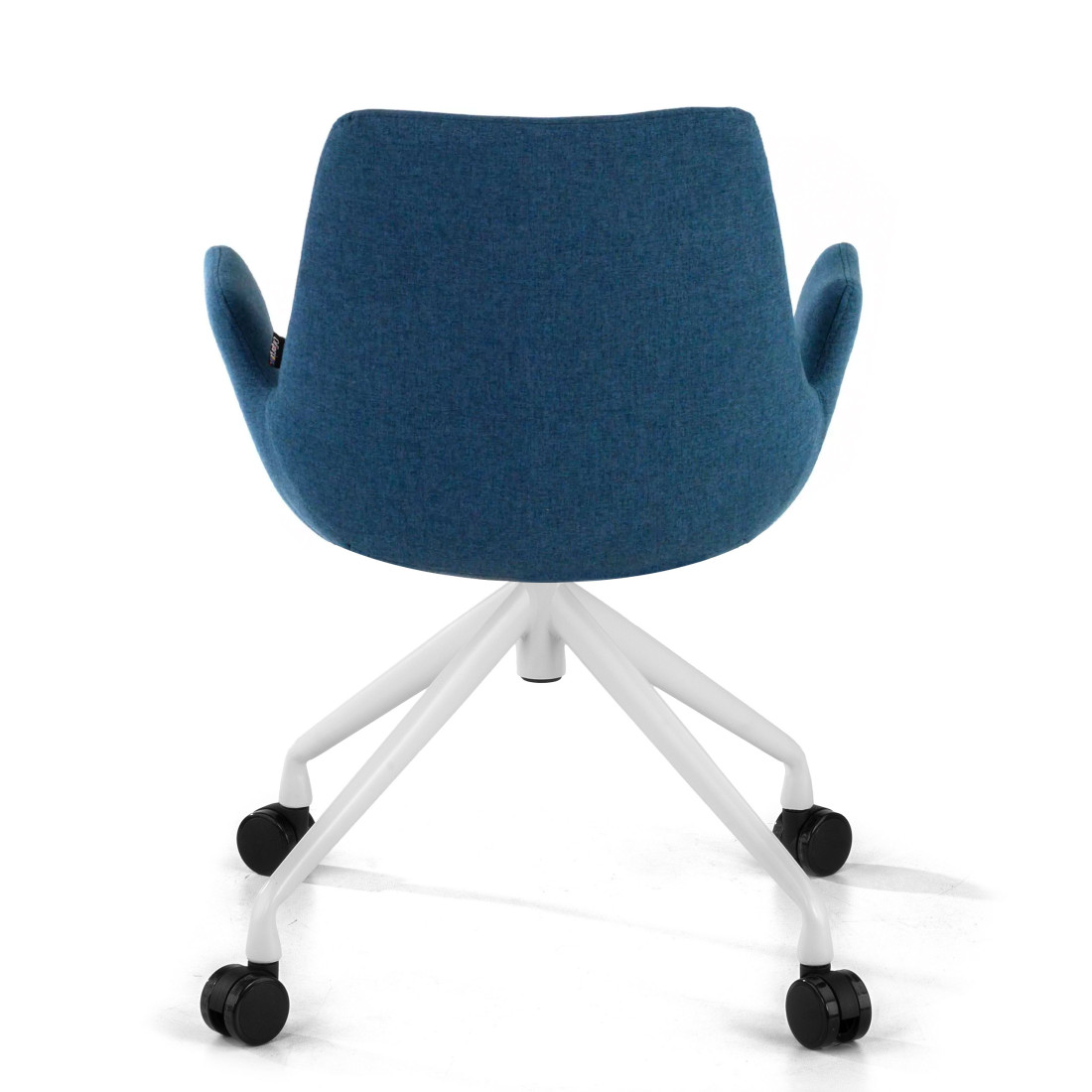 silla confidente azul elodie giratoria con ruedas tela 6