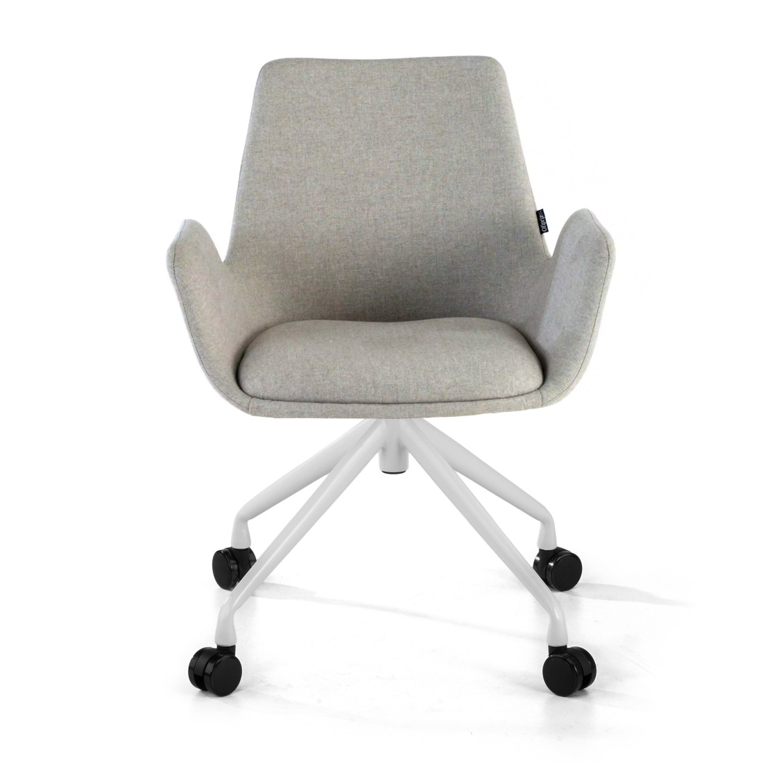 silla confidente gris elodie giratoria con ruedas tela 3