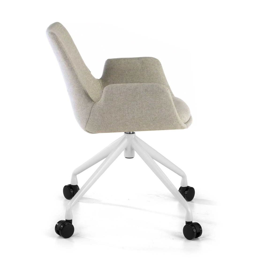 silla confidente gris elodie giratoria con ruedas tela 4