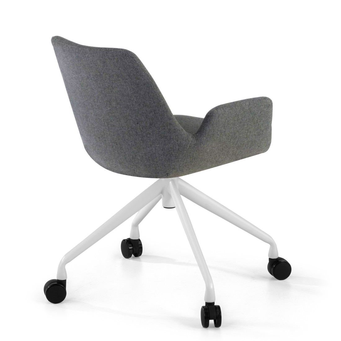 silla confidente antracita elodie giratoria con ruedas tela 5