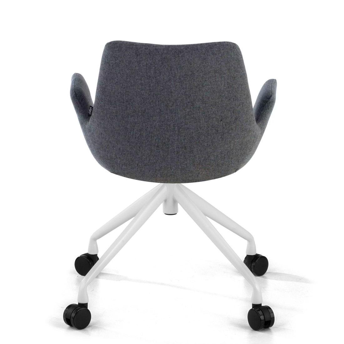 silla confidente antracita elodie giratoria con ruedas tela 6