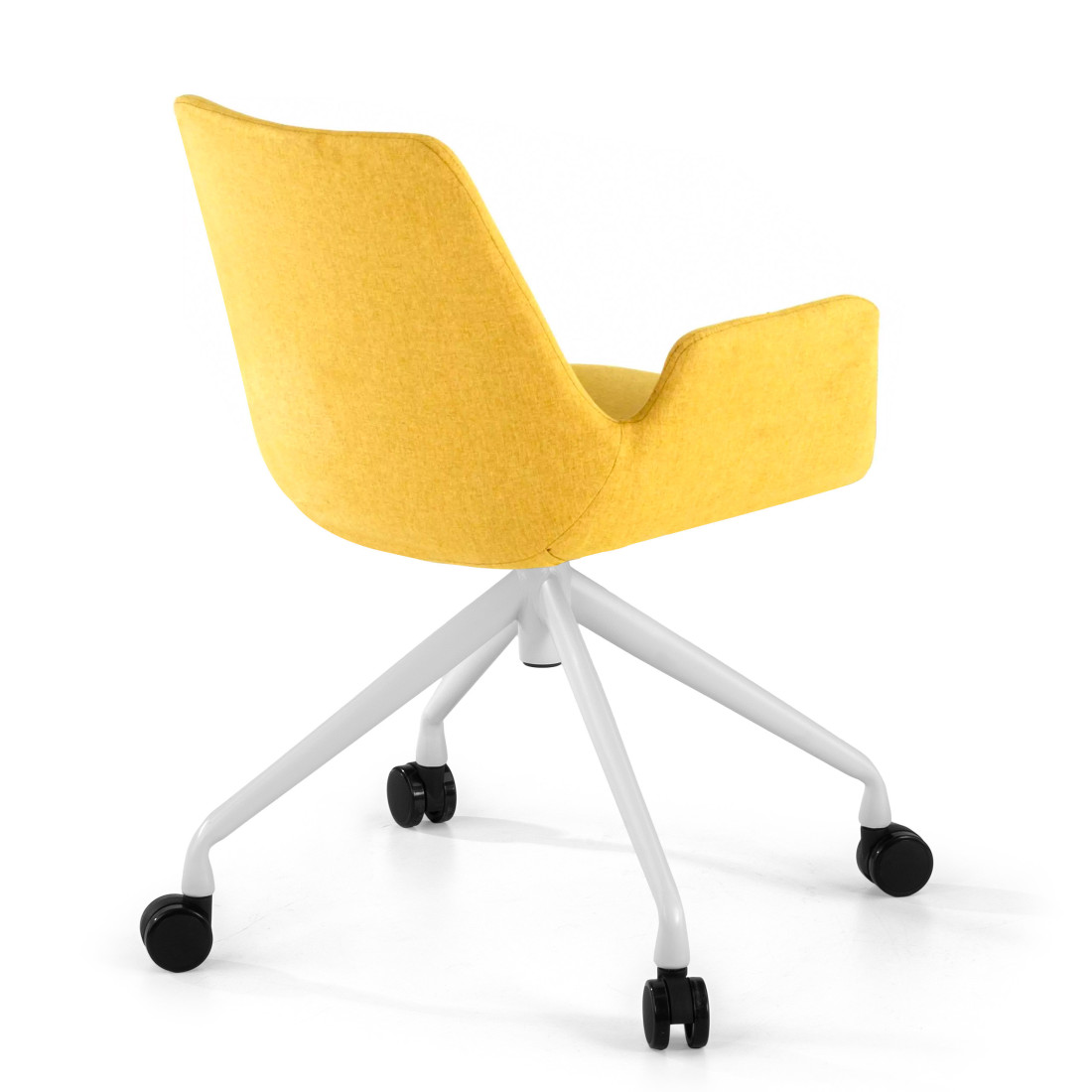 silla confidente amarillo elodie giratoria con ruedas tela 5