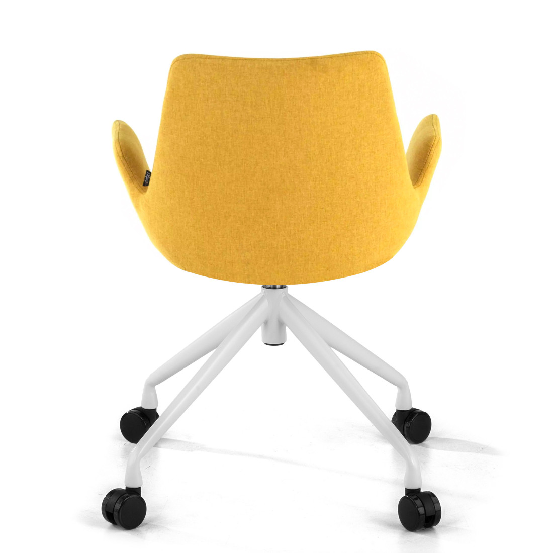 silla confidente amarillo elodie giratoria con ruedas tela 6