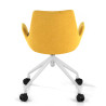 silla confidente amarillo elodie giratoria con ruedas tela 6