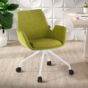 silla confidente verde elodie giratoria con ruedas tela 2