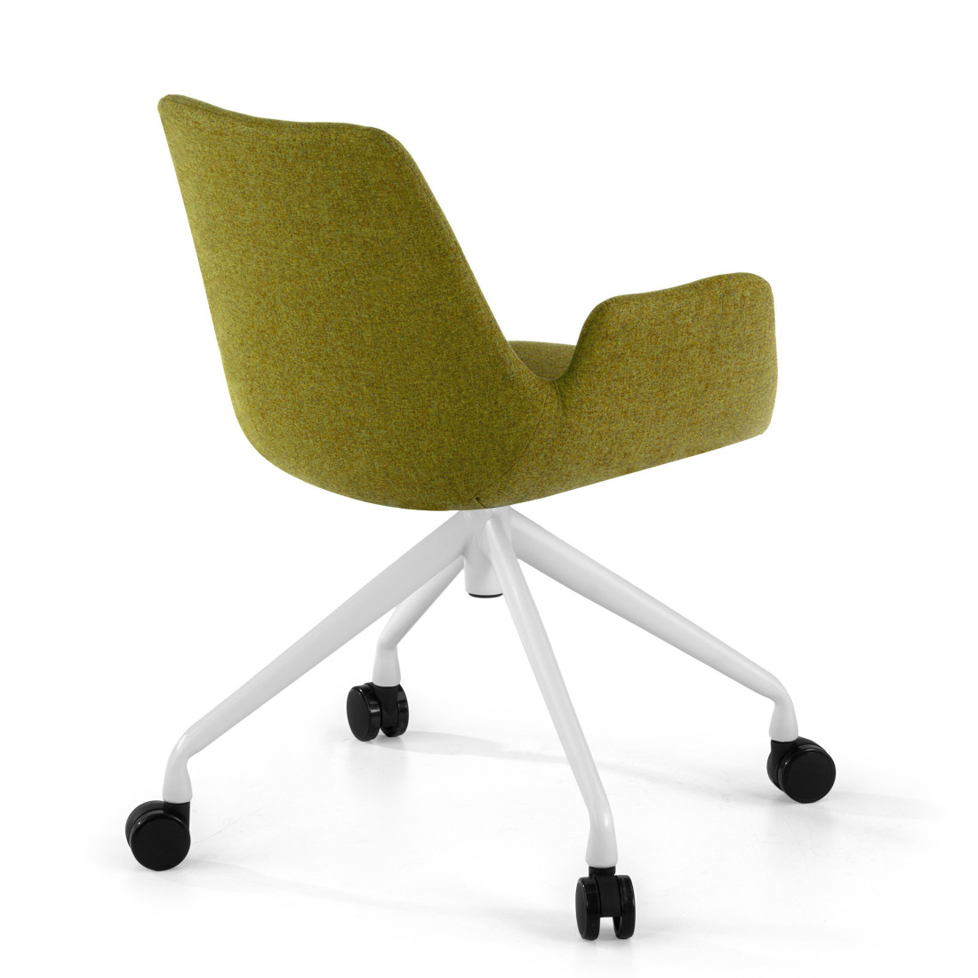 silla confidente verde elodie giratoria con ruedas tela 5
