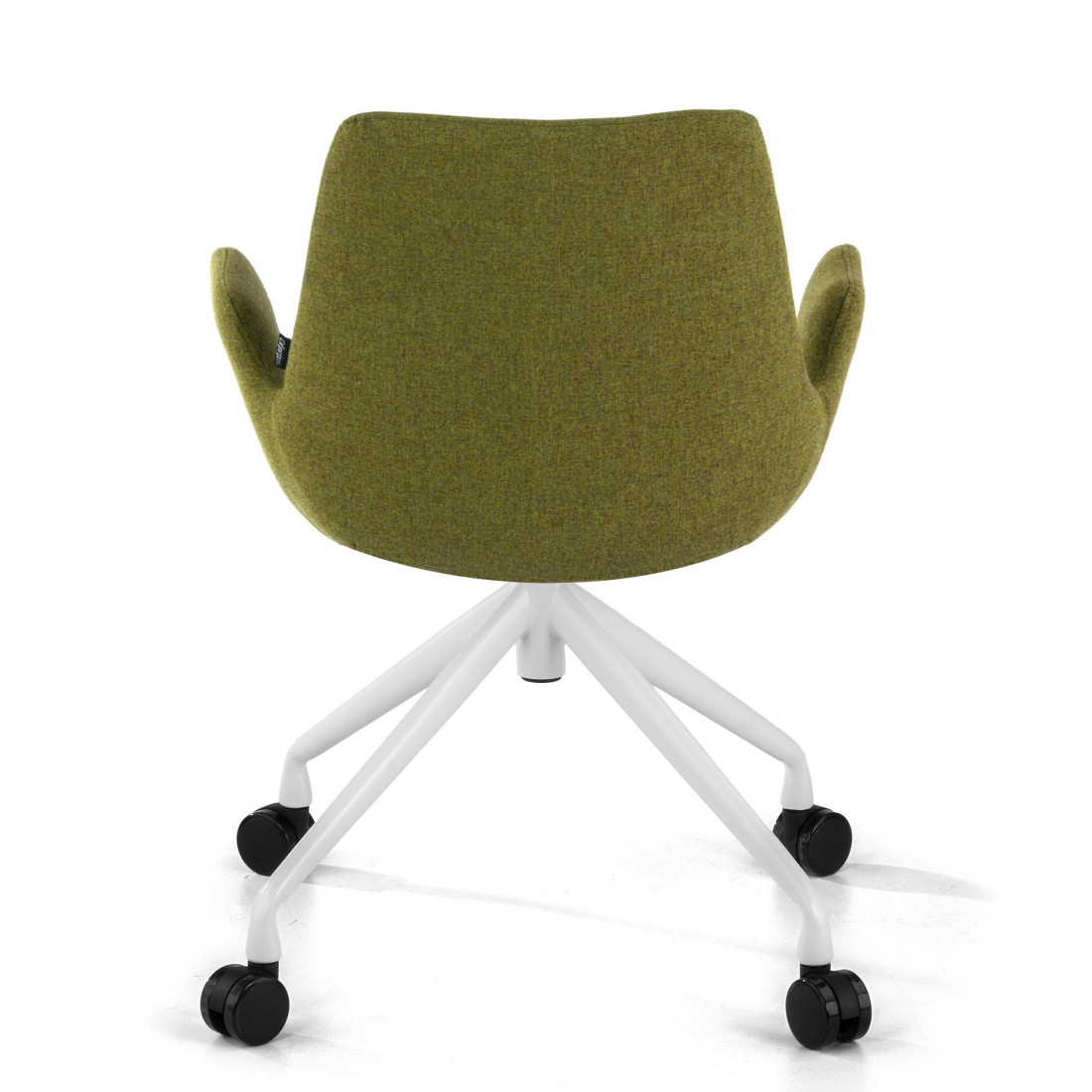 silla confidente verde elodie giratoria con ruedas tela 6