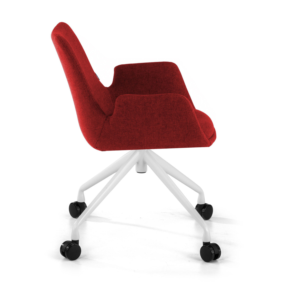 silla confidente rojo elodie giratoria con ruedas tela 4