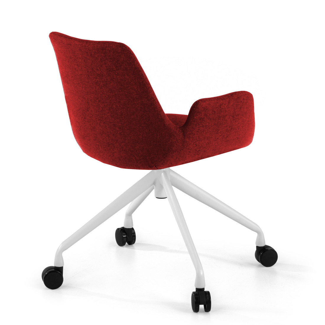 silla confidente rojo elodie giratoria con ruedas tela 5