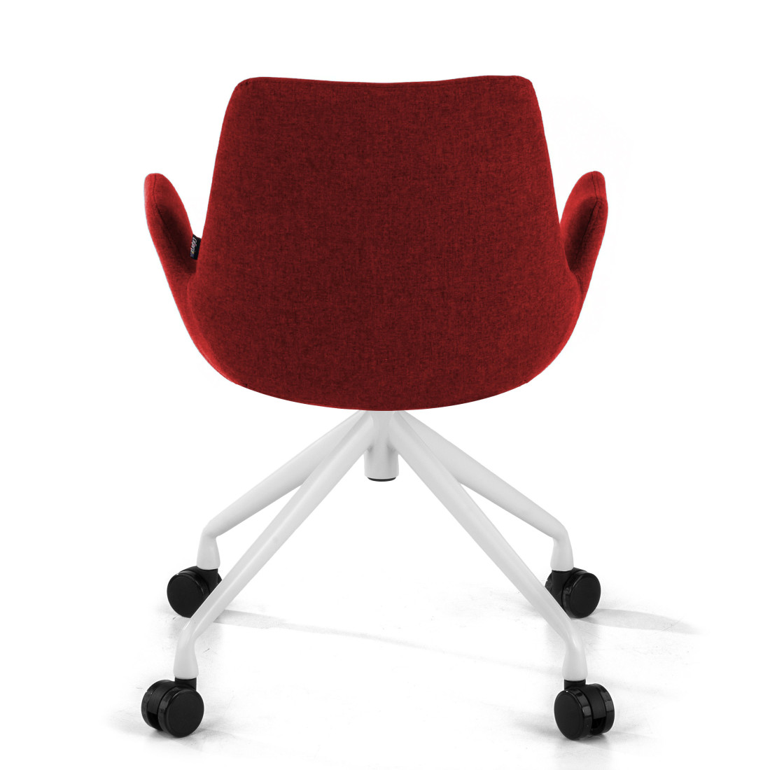 silla confidente rojo elodie giratoria con ruedas tela 6