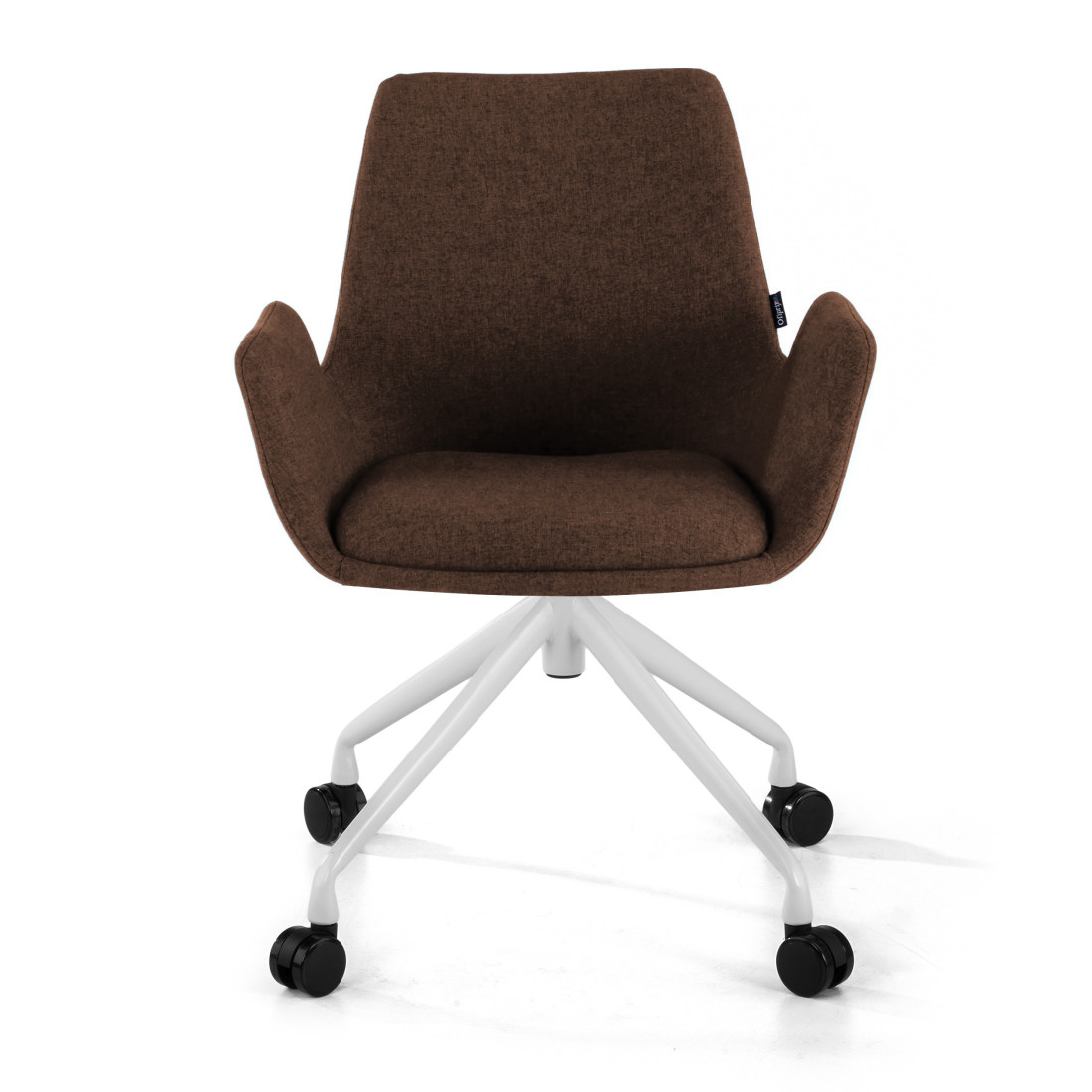 silla confidente marron elodie giratoria con ruedas tela 3