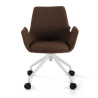 silla confidente marron elodie giratoria con ruedas tela 3