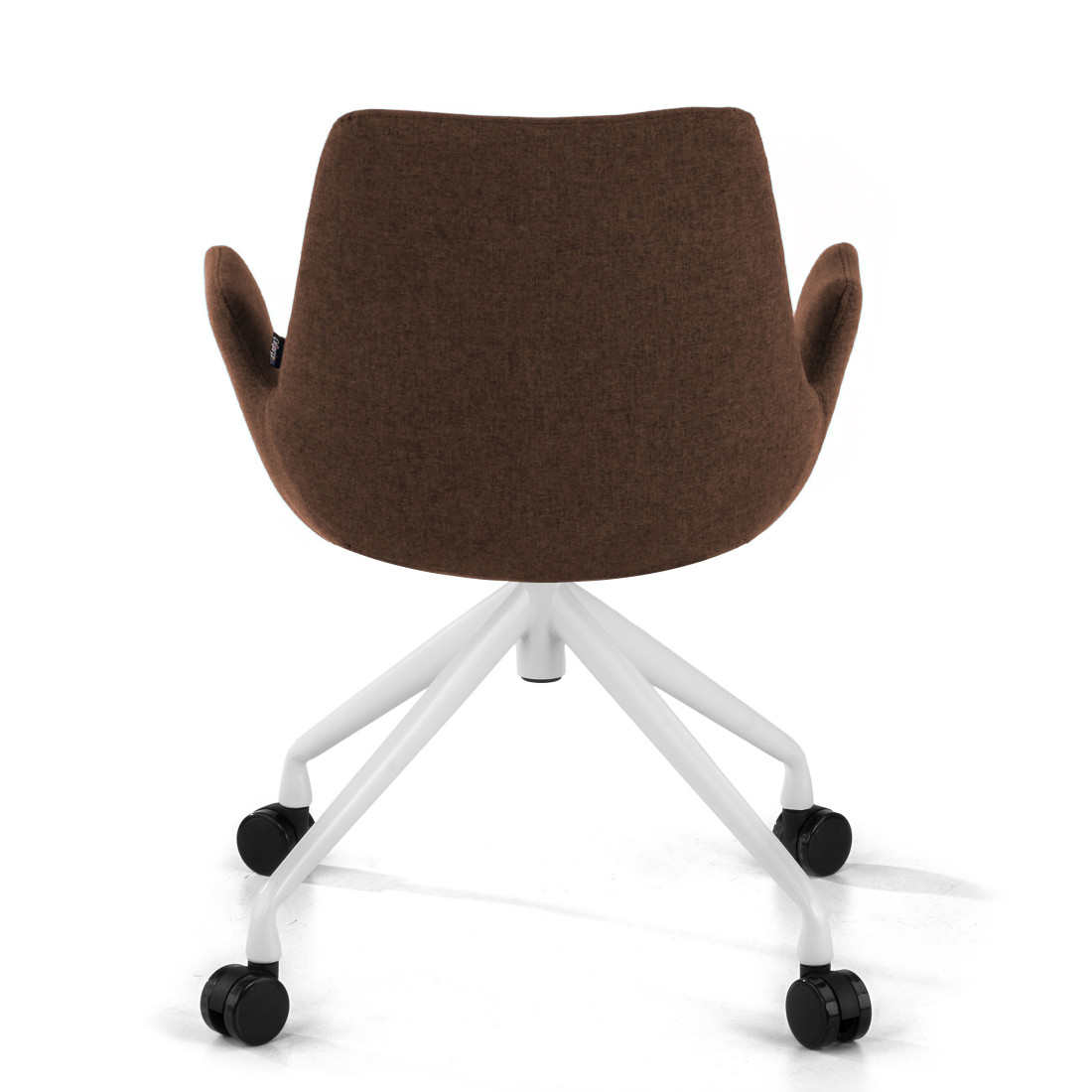 silla confidente marron elodie giratoria con ruedas tela 6