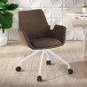 silla confidente marron elodie giratoria con ruedas tela 2