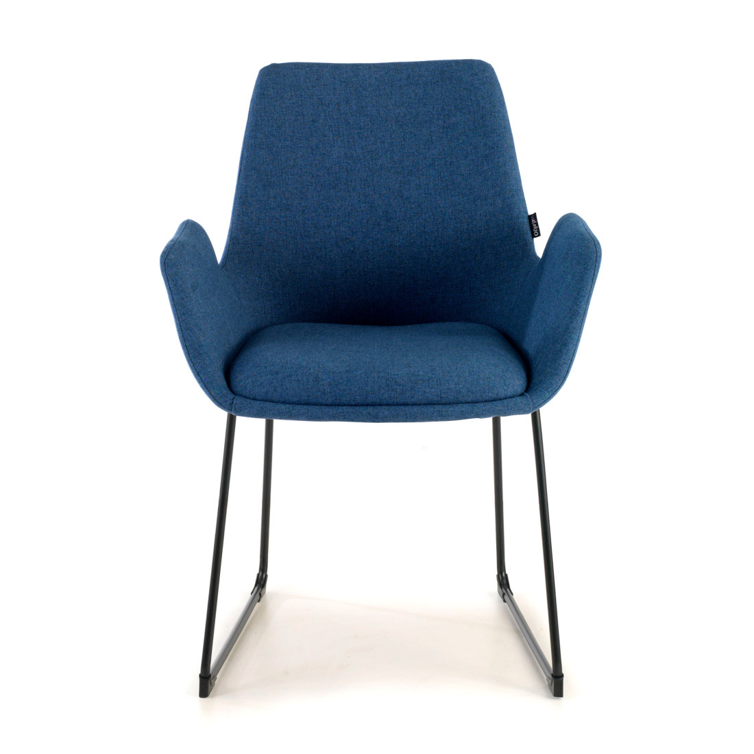 silla confidente azul elodie estructura patin tela 3