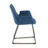 silla confidente azul elodie estructura patin tela 6