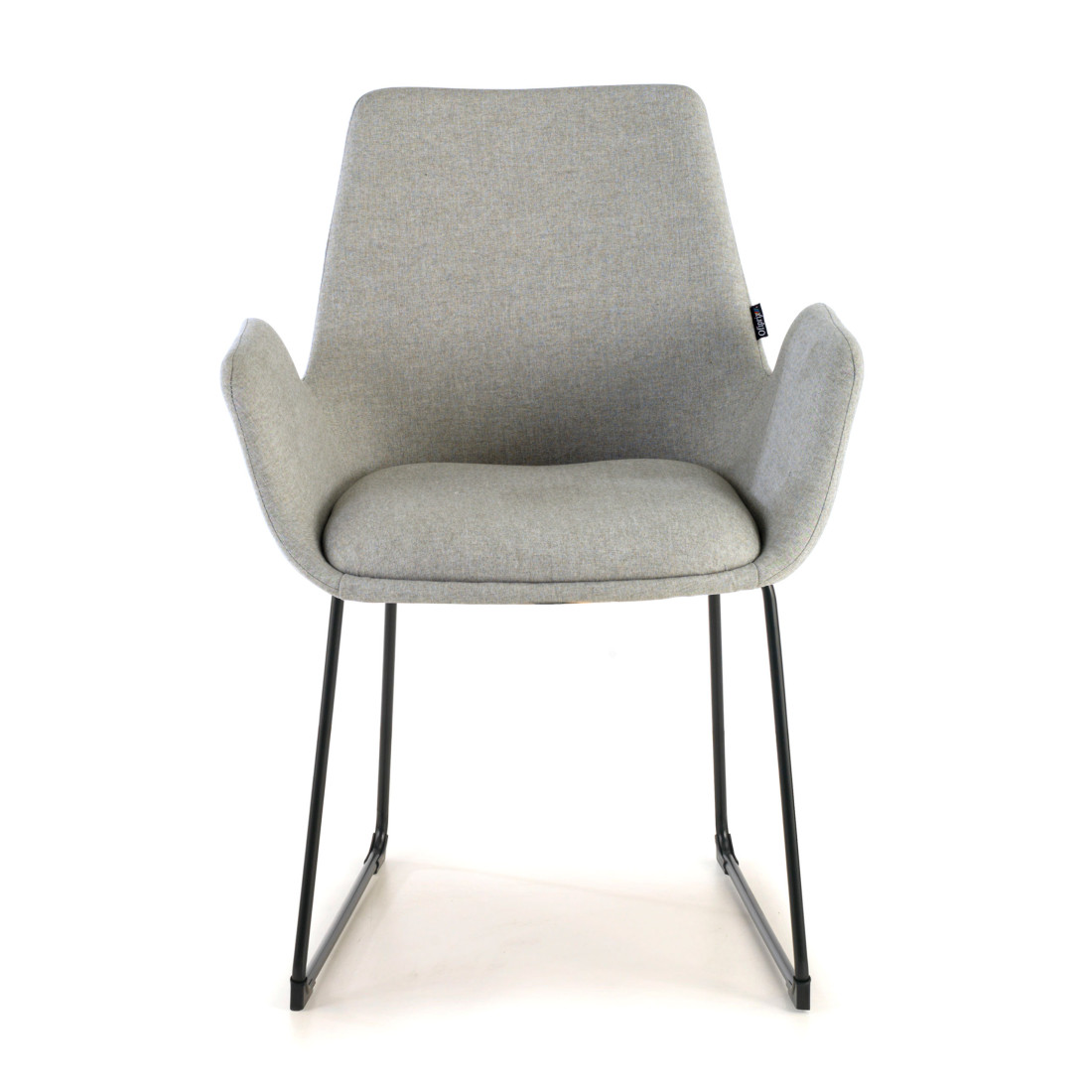 silla confidente gris elodie estructura patin tela 3