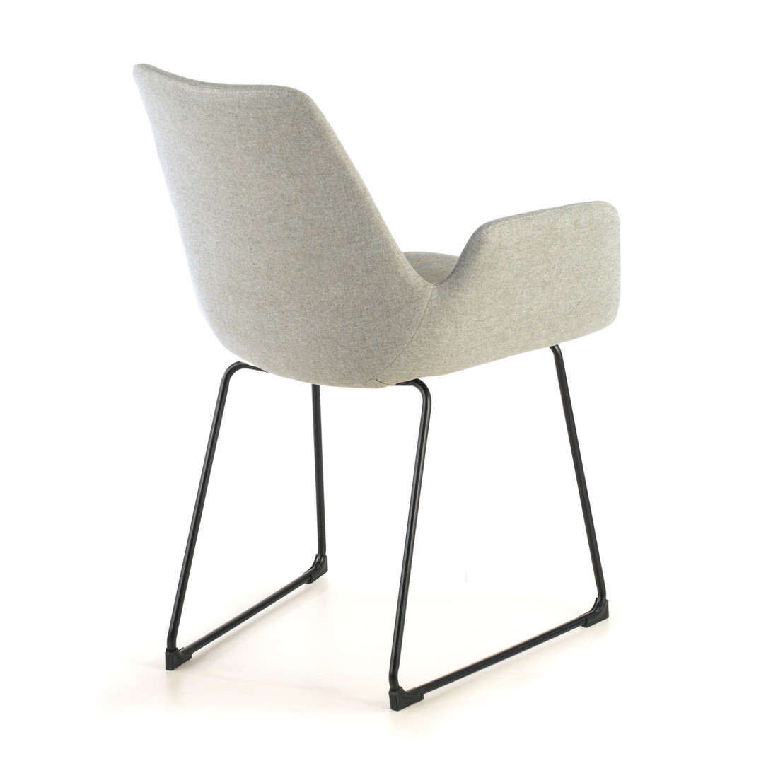silla confidente gris elodie estructura patin tela 6