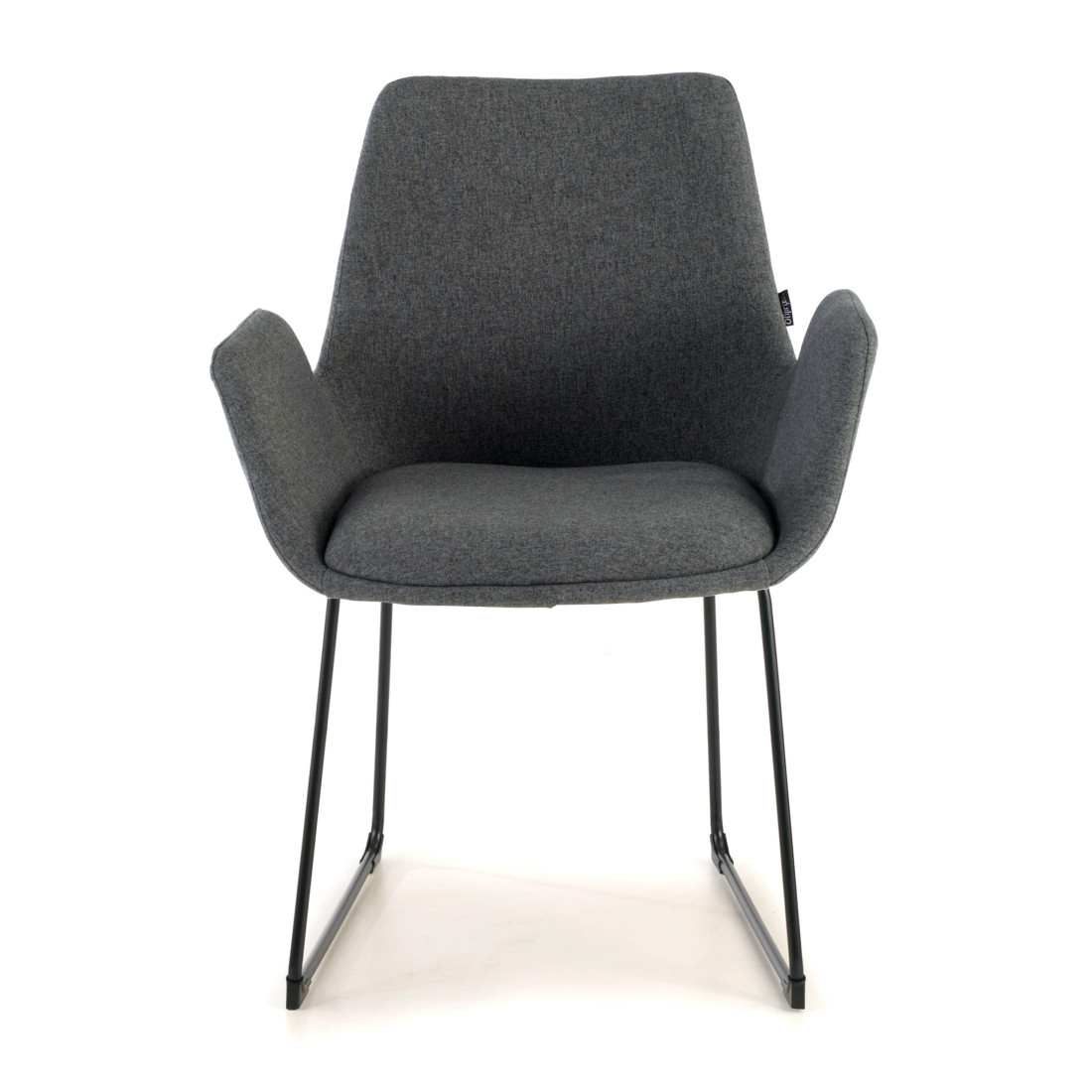 silla confidente antracita elodie estructura patin tela 3