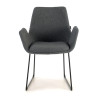 silla confidente antracita elodie estructura patin tela 3