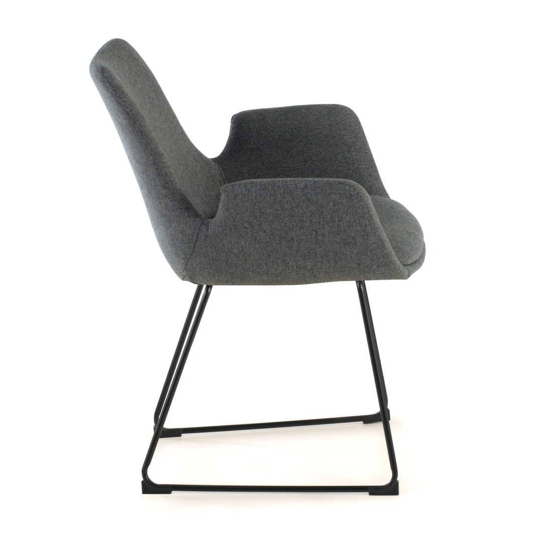 silla confidente antracita elodie estructura patin tela 6